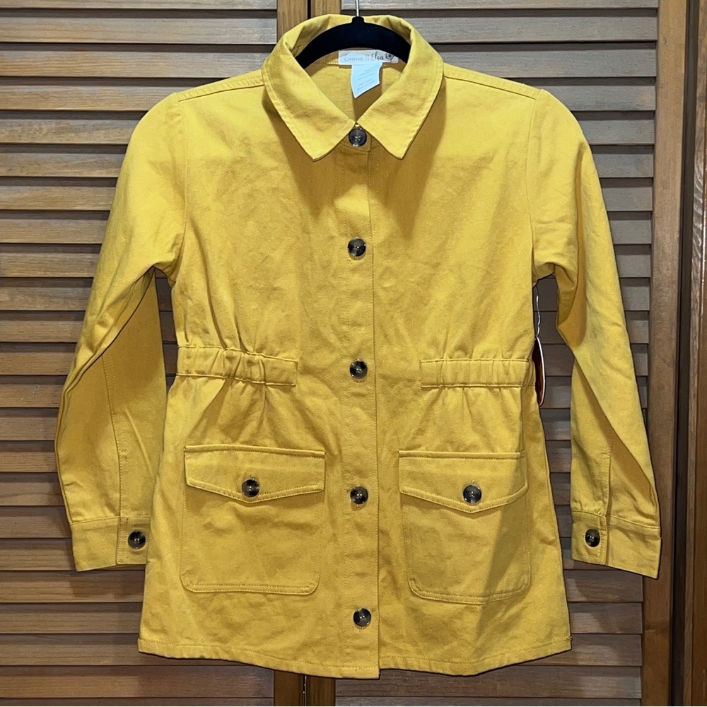 Y2K Emma & Elsa Yellow Button-Up Jacket NWT